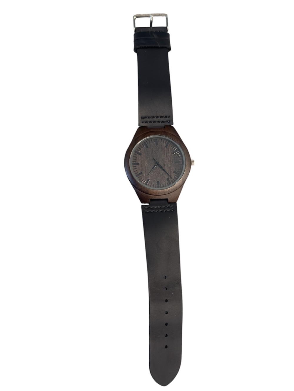Minimalist Black Leather-Strap Men's Watch